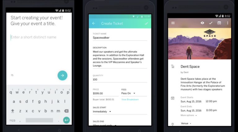 Screenshot: Create and edit your event with Organiser for Android